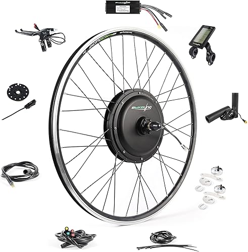 EBIKELING Kit de conversión de bicicleta eléctrica impermeable 700C rueda delantera o trasera Kit de motor de cubo de bicicleta eléctrica 1500 W