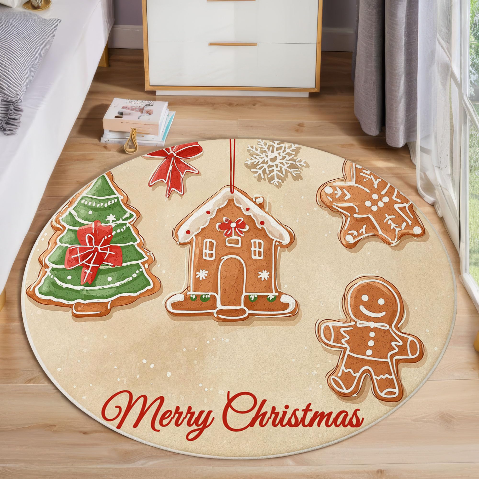 Tapis de Noël lavable en pain d'épice pour réchauffer l'ambiance de la chambre des enfants