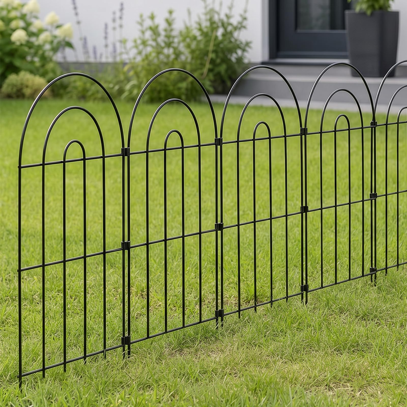 Mountview Garden Fence,10pc Metal Dog Fence,Picket Fence,Black Q195 Steel