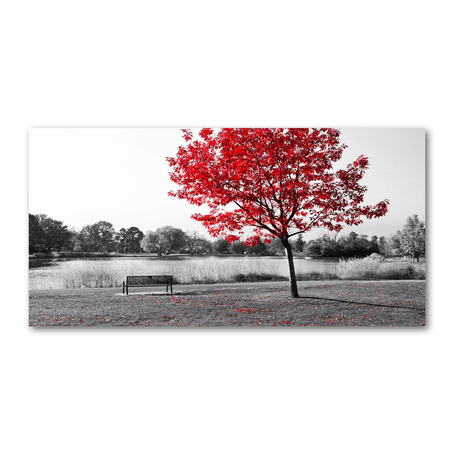 Image acrylique arbre rouge Tulup pour illuminer le salon avec un tableau mural 120x60