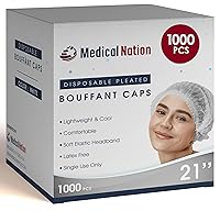 Vista 12 de Red para el cabello, redes plisadas desechables Negro, 100 unidades Redes de pelo para servicio de alimentos, uso médico, redes para el cabello