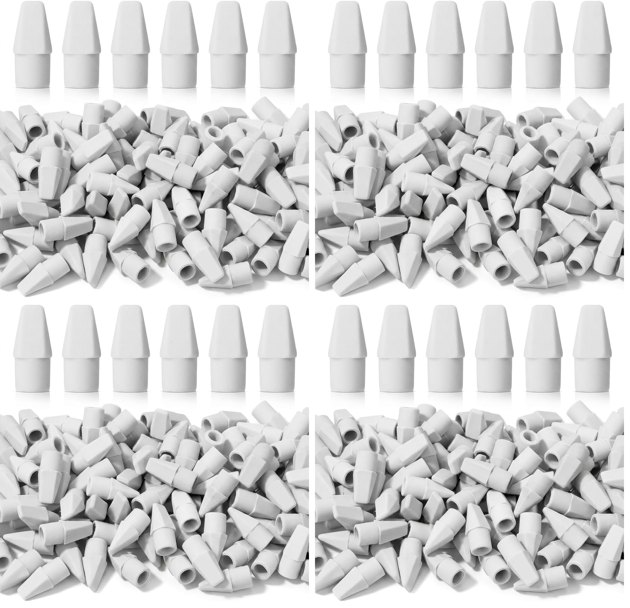 Mr. Pen- White Pencil Top Erasers, 120 pcs, Eraser Caps for Pencils | White Pencil Head Erasers for Pencils Tops (Pack of 4)