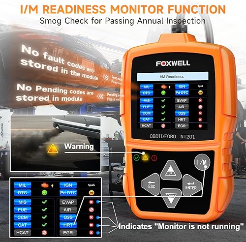 Miniatura 3 de FOXWELL NT201 OBD2 escáner con probador de batería de coche FOXWELL BT705 12V 24V