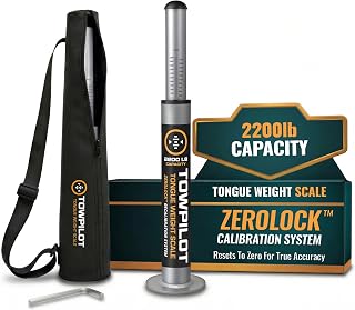 TowPilot Trailer Tongue Weight Scale, 2200 lb RV Camper Hitch Scale, Silver