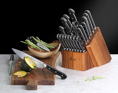Miniatura 7 de Cangshan V2 Series 1024128 - Juego de 23 cuchillos forjados de acero alemán, Acacia