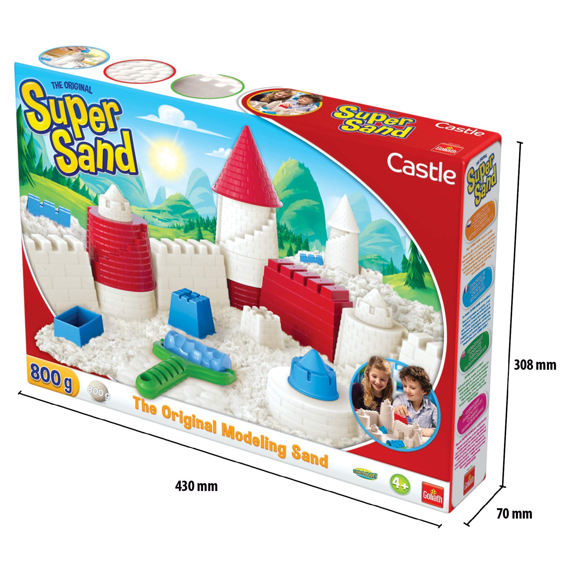 Goliath - Super Sand -Château De Sable - Mallette de Loisirs Créatifs pour Enfants dès 4 ans - Sable Magique - Doux au Toucher - Ne Sèche Pas - Comme de la Pâte à Modeler.