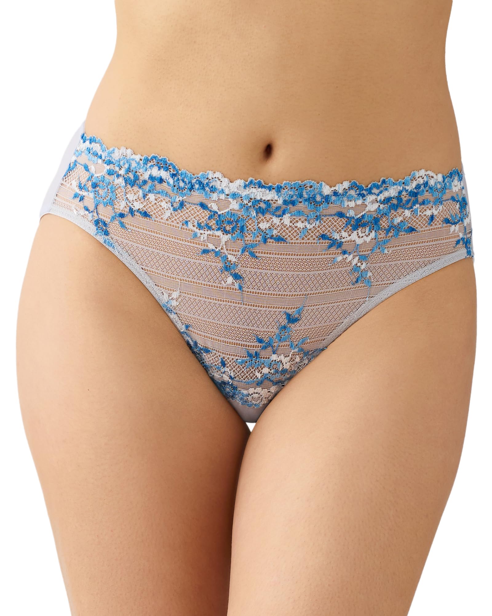 Wacoal Women's Embrace Lace Full Coverage Hi-Cut Brief Panty, 841191, Micro Chip Multi, XXL