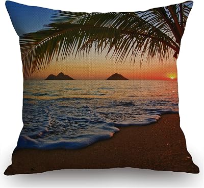 Ocean Christmas Pillow Covers - Vintage Coastal Starfish Design, Set Of 4, 18x18 Inch