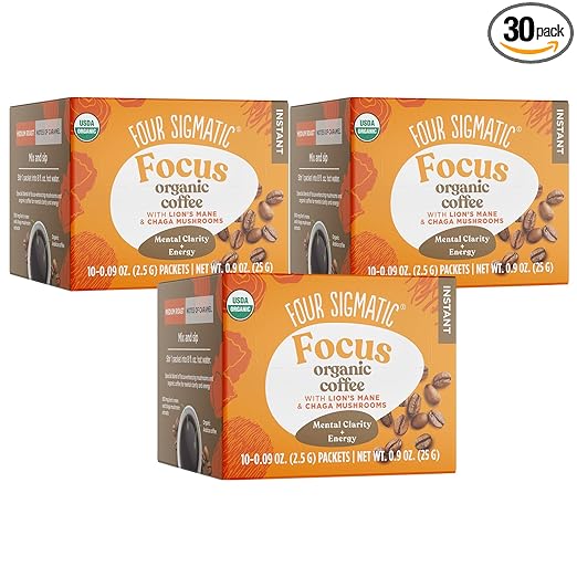 Four Sigmatic Mushroom Mix Coffee Lion's Mane | Think | Pack of 3 (30 Packets Total)