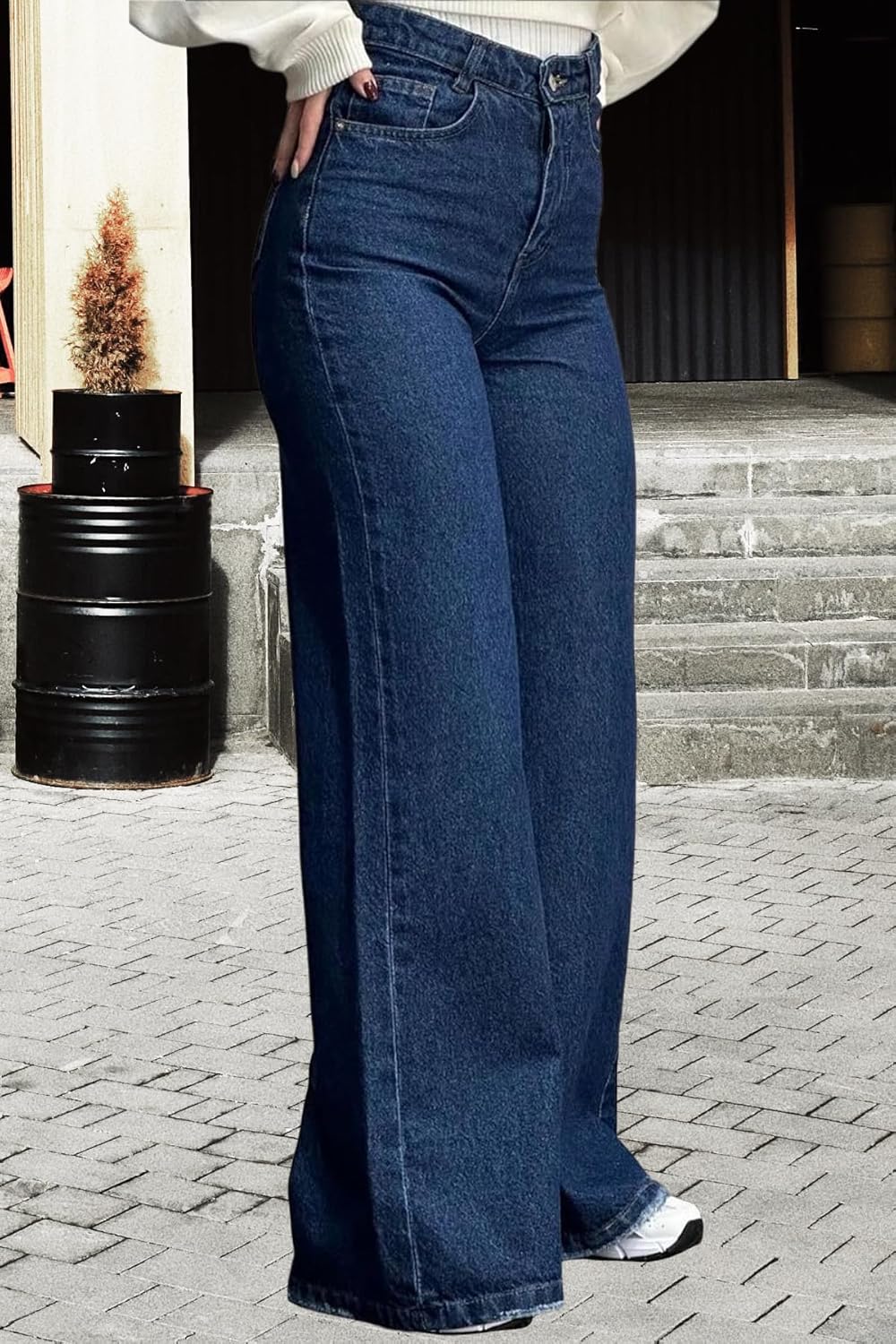 FairBeauty Women's Straight Leg High Waist Baggy Denim Jeans Loose Boyfriend Casual Stretchy Jeans - Image 3