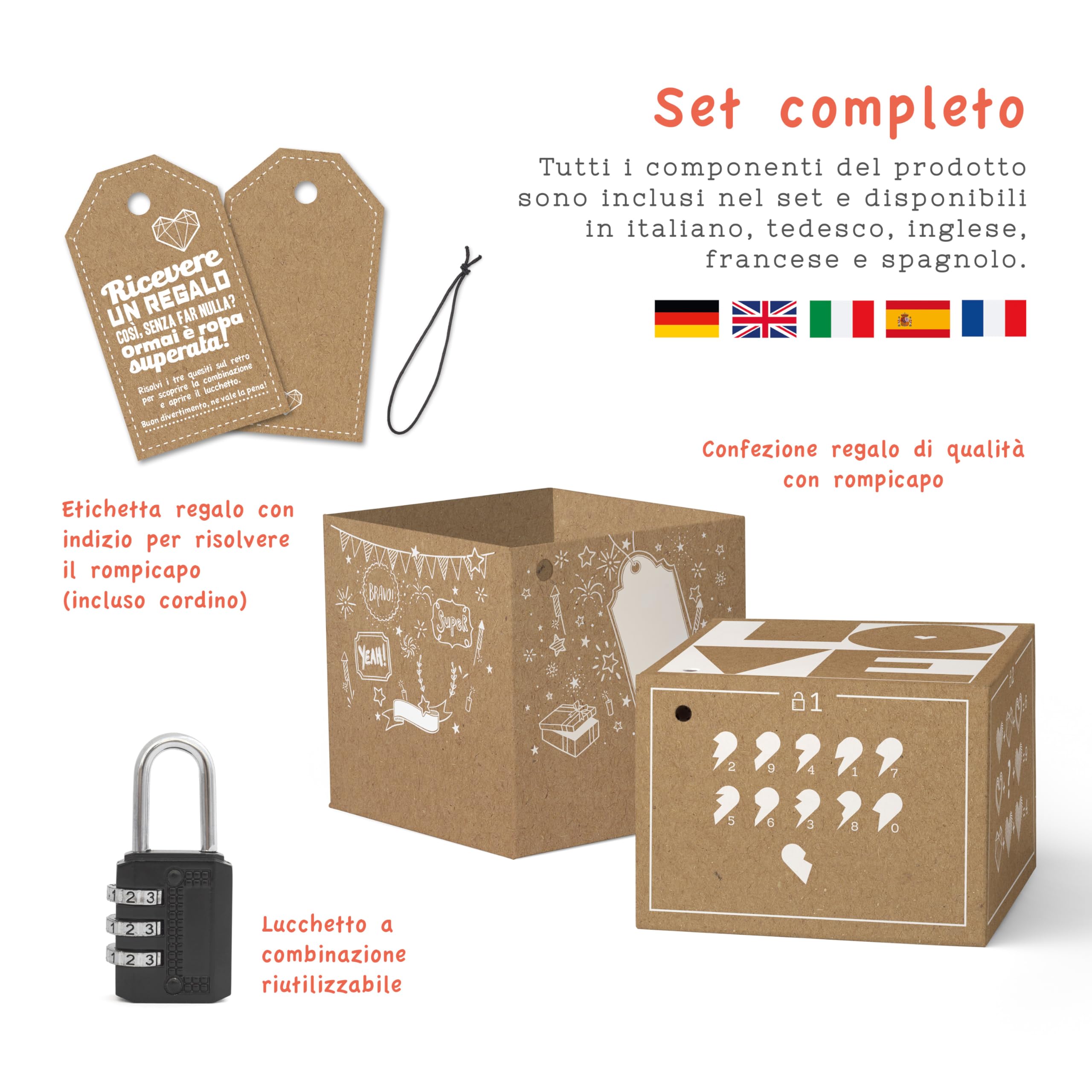 SURPRISA Confezione regalo, regalo per denaro, buoni per matrimonio, San Valentino, anniversario di matrimonio, puzzle