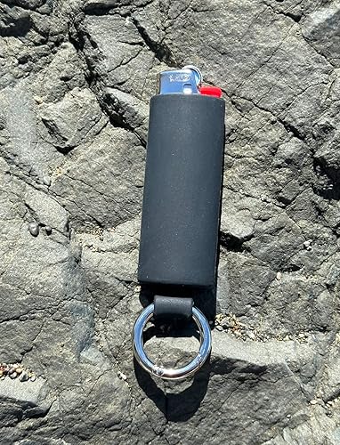 Miniatura 2 de Llavero con soporte para encendedor con clip de resorte, compatible con encendedores BIC J6 de tamaño completo, encendedor no incluido, llavero más