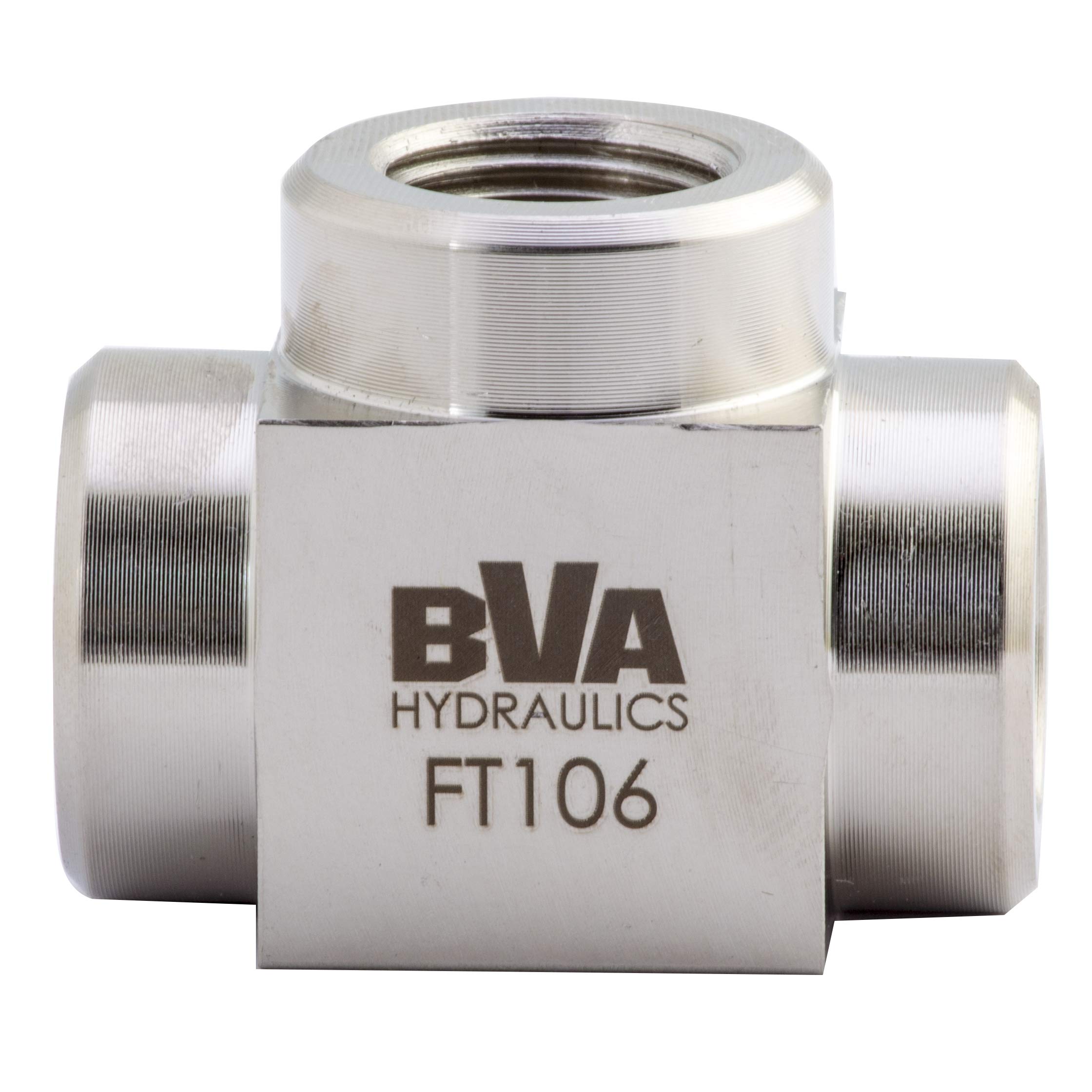 BVA Hydraulic FT106 Street Tee 3/8" - 18 NPTF 10,000 PSI