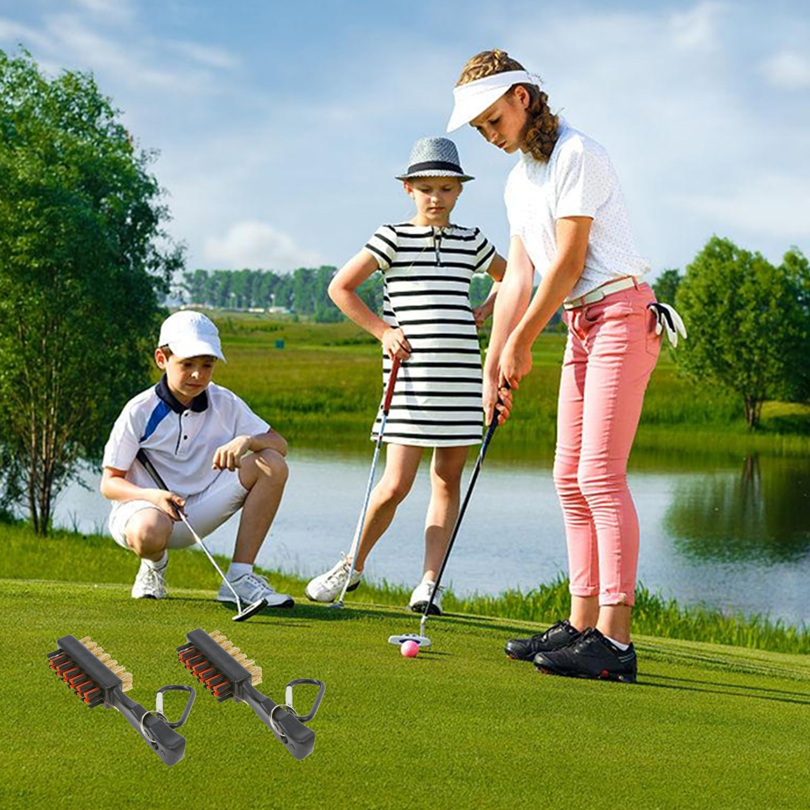 2Pcs Golf Club Brushes, Golf Club Cleaner, Golf Club Cleaner Brush, Golf Brush, Groove Cleaner Tools, Golf Accessories for Men, Golf Cleaning Tool for Cleaning Club Face & Groove - Image 3