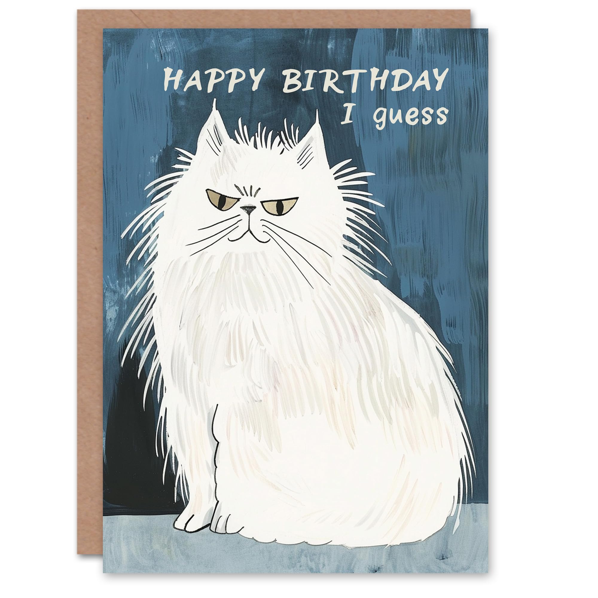 Artery8 Cheeky Pet Wishes White Himalayan Cat Lover Blank For Him Or Her Art Birthday Card