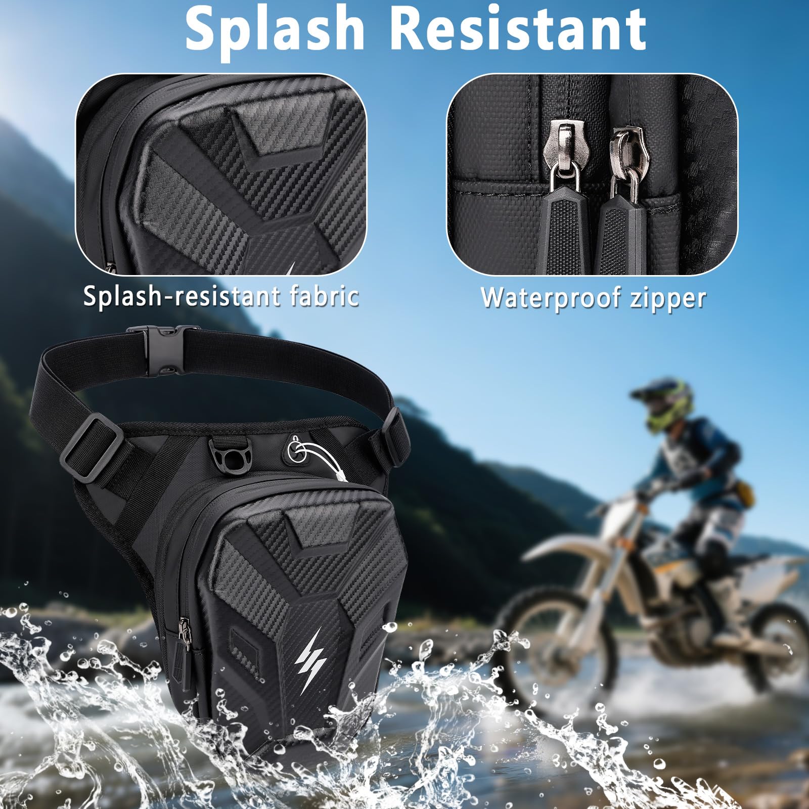 GXCROR Sac de jambe de moto, sac banane, sac banane pour homme et femme, sac de cuisse, sac étanche pour le cyclisme, la randonnée