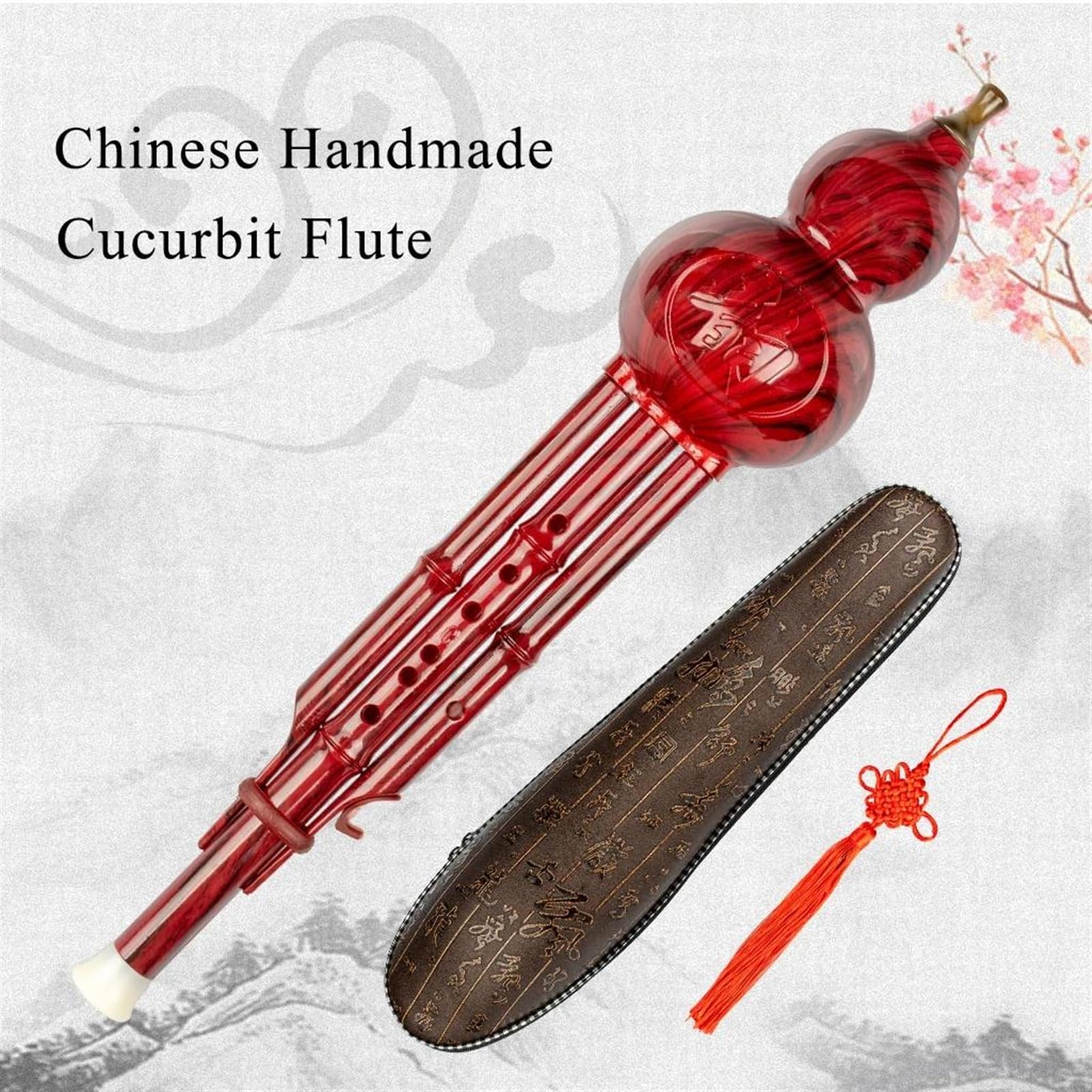 Instrumento Étnico Chino C Key Hulusi Calabaza Cucurbitáceas 2 Tonos Tubos De Resina Instrumento De Viento Con Estuche Hulusi Profesional