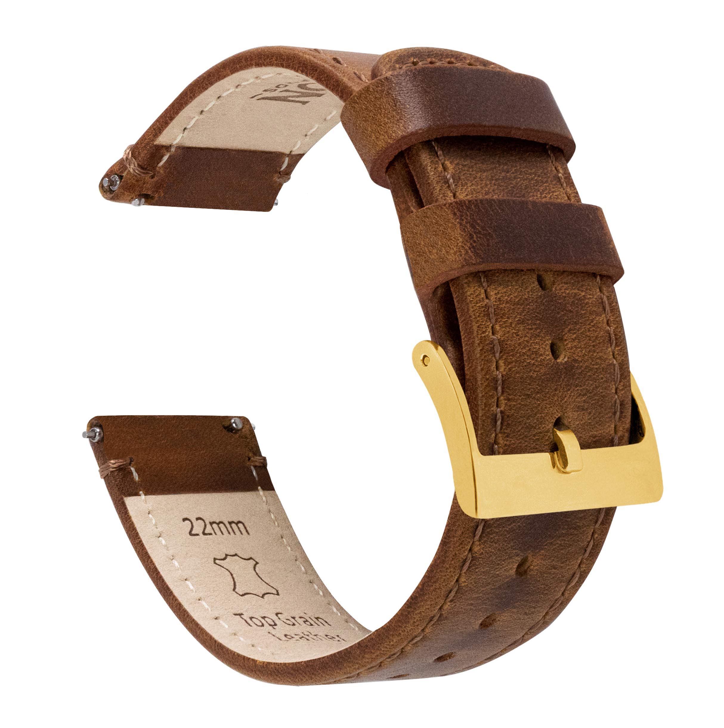 BARTON WATCH BANDS - Top Grain Leather Watch Bands Compatible with Apple Watch Models - 1, 2, 3, 4, 5, 6, 7, 8, 9, 10, SE, Ultra &amp; Ultra 2