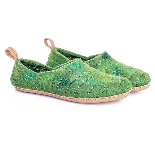 BureBure Handcrafted Felted Wool Clogs for Women Boiled Wool House Slippers