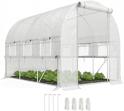 Outsunny 9.7' x 6.5' x 6.5' Walk-in Tunnel Greenhouse, Outdoor