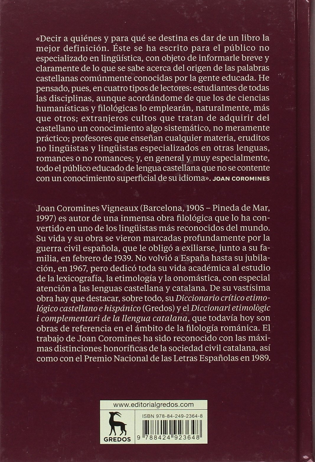 Breve diccionario etimológico