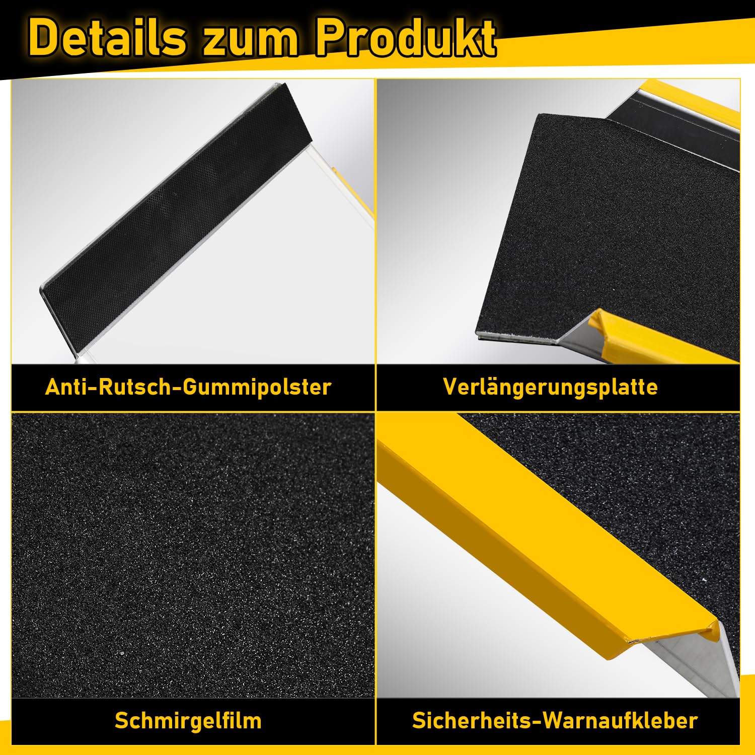 2 Stück Auffahrrampe, 118cm Alu Rollstuhlrampe, Laderampe Tragfähigkeit 300kg, rutschfest Hunderampe, ATV Quad Motorradrampe, PKW Anhängerrampe, Verladerampe für Motorrad, Rollstuhl