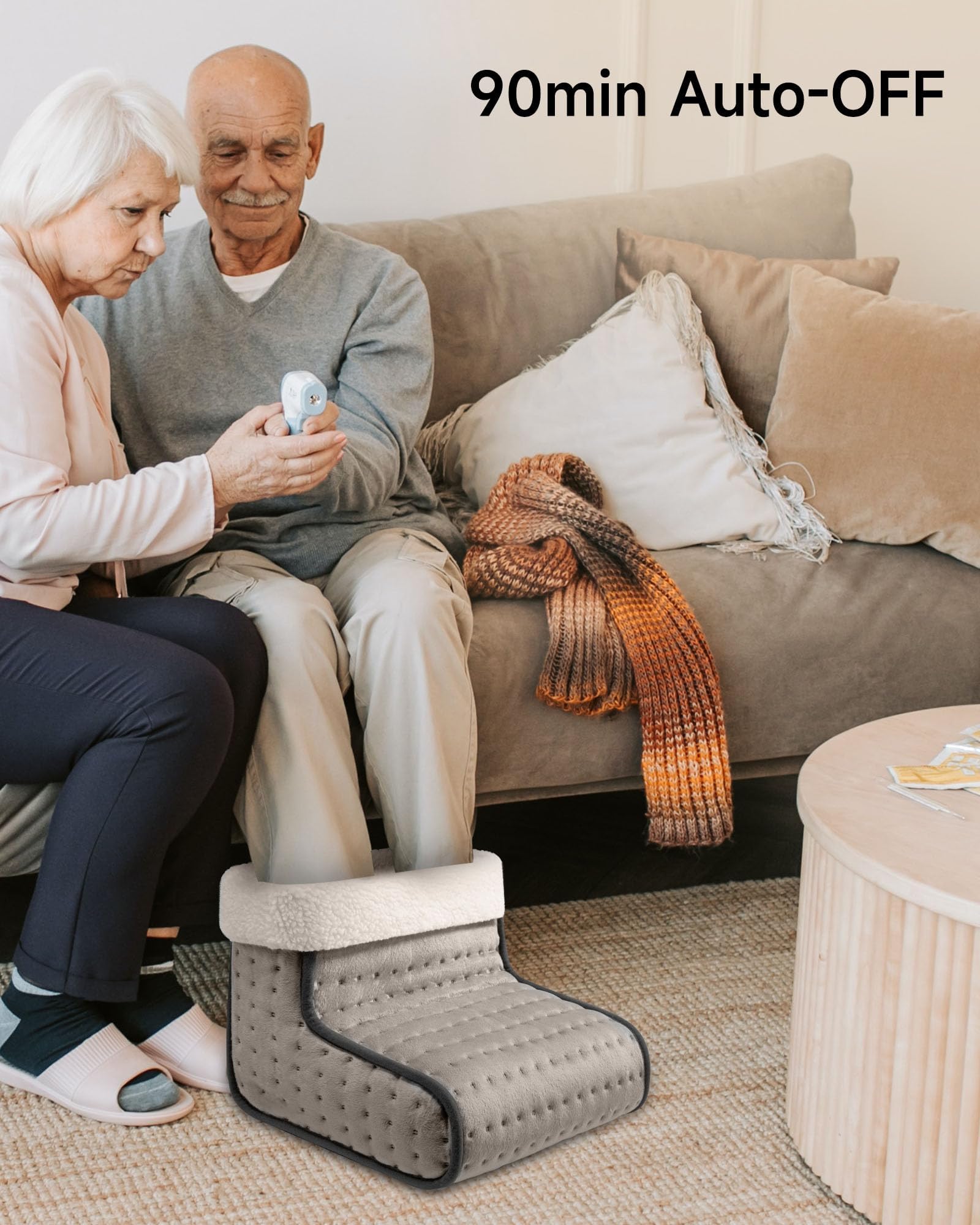 Scaldapiedi Elettrico Per Uomini E Donne, Cuscinetto Riscaldante Rapido Per Piedi Con 6 Impostazioni Di Calore, Spegnimento Automatico E Scaldapiedi Riscaldato Lavabile In Lavatrice