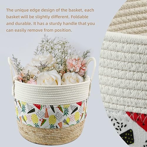 Miniatura 4 de Waven - Cesta de almacenamiento, paquete de 3 cestas redondas para ropa sucia con asas para organizar, cajas de almacenamiento para mantas,