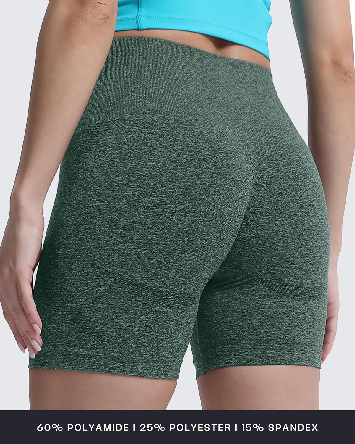 Aoxjox Booty Contour Seamless Workout Biker Shorts for Women Tummy Control High Waisted Athletic Running Yoga Short 5" - Image 4