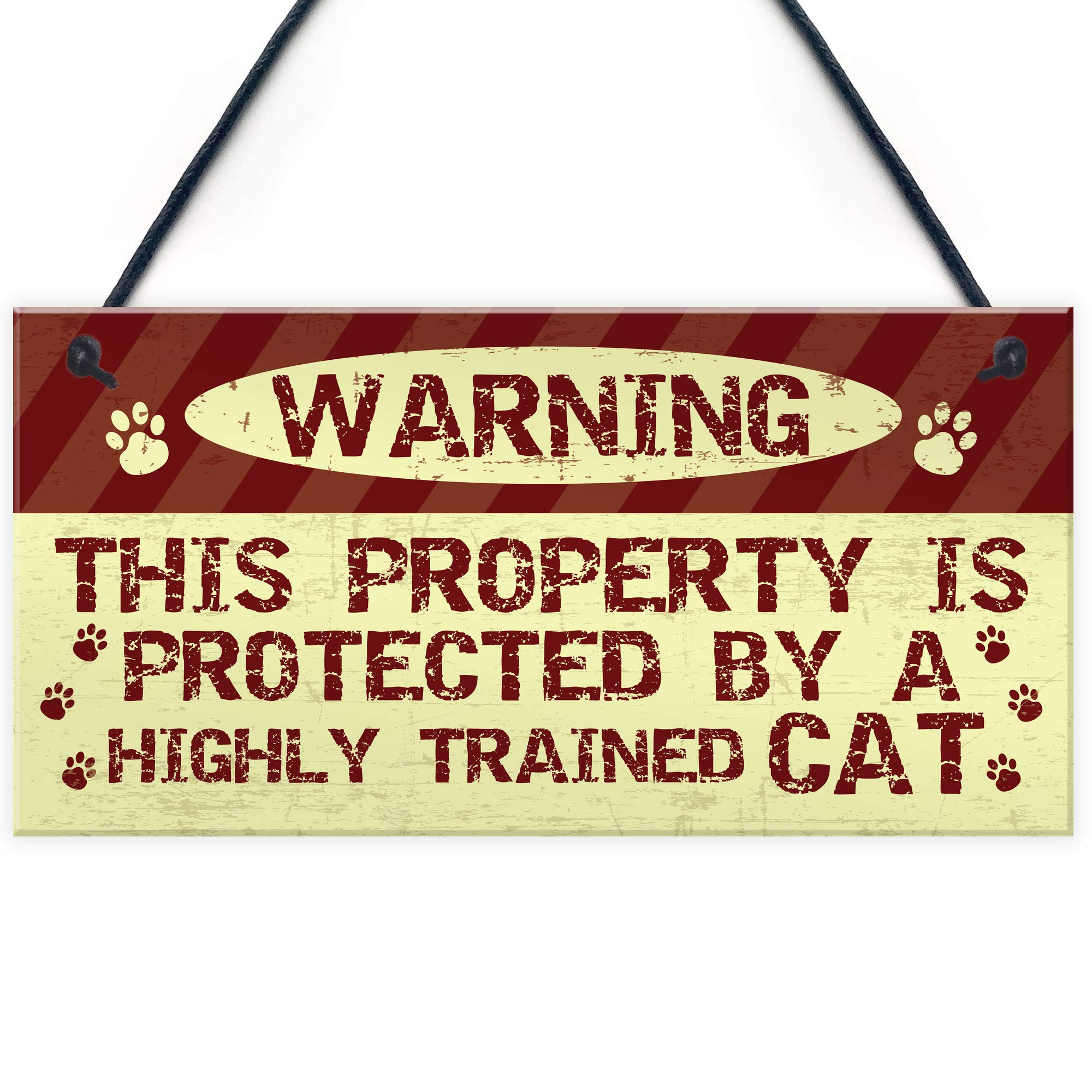 Red Ocean Brown Cat Signs And Plaques Beware Cat Sign Funny Cat Sign For Cat Owner Home Decor
