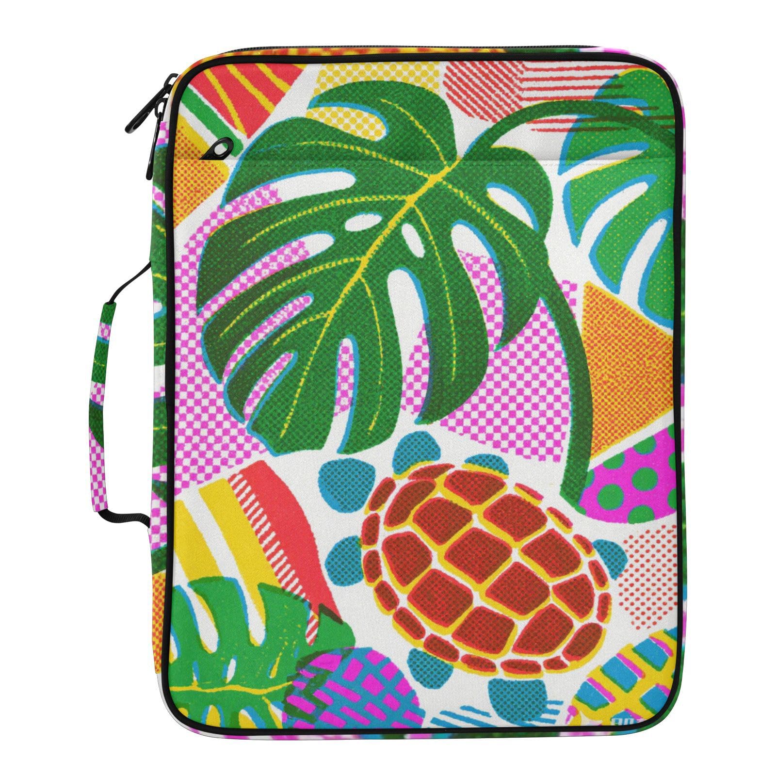 Carpeta de múltiples bolsillos Monstera Leaf tamaño A4 con cremallera retro 8