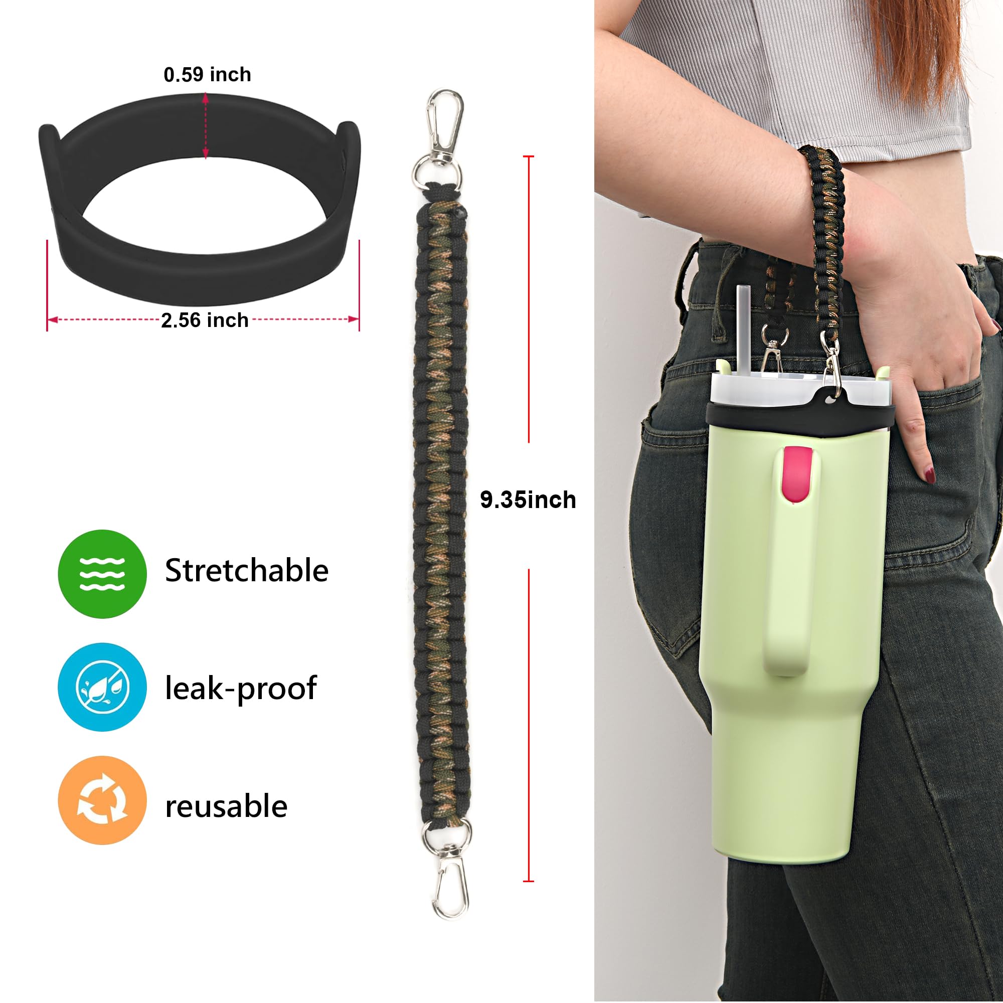 Amazon.com : Wongeto Paracord Handle Strap for Stanley Cup - Heavy