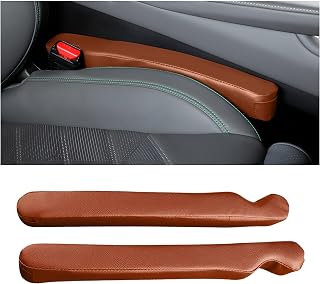 Car Seat Gap Filler, 2PCS Leather Vehicle Gap Stopper to Fill Between Seat and Console, Automotive Crevice Plug Blocker Accessories from Dropping, Universal for SUV, Sedan, Truck (Orange)