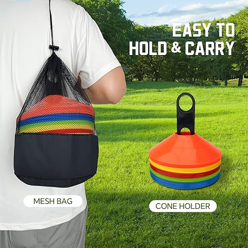 Miniatura 4 de Conos de entrenamiento de fútbol, conos deportivos de fútbol, marcador de campo de entrenamiento, conos de agilidad con bolsa de transporte y