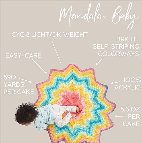 Miniatura 3 de Lion Brand Yarn (1 madeja) Mandala Baby Yarn, Wishing Well, 1770 pies (paquete de 1)