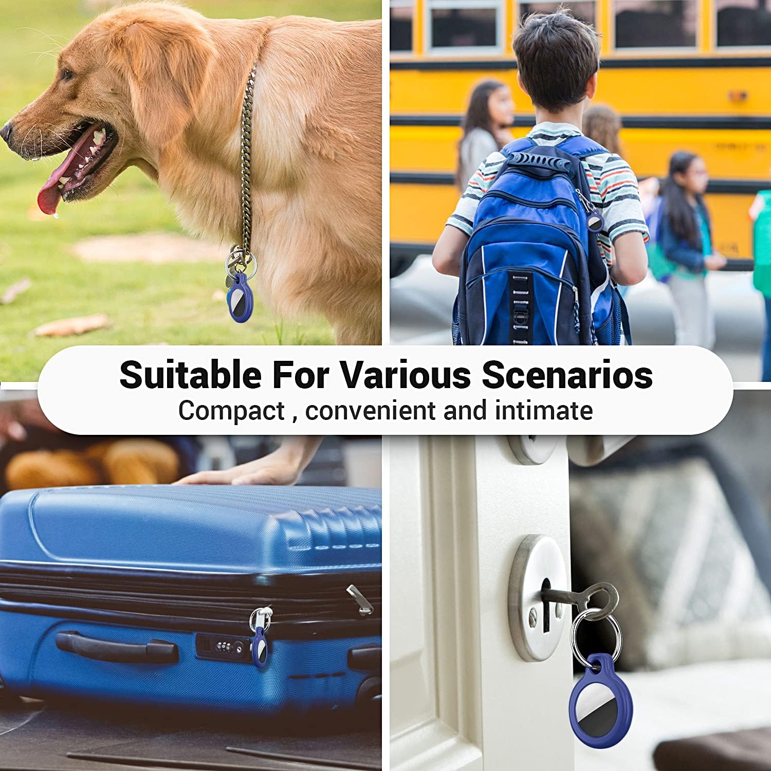 air tag holder with strap for airtag dog collar holder compatible with apple tag keychain secure airtag holder protective air tags with scratch resi