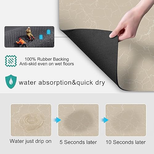 Miniatura 2 de Golener Tapete para barra de café, tapete para debajo de la cafetera, 23 x 15 pulgadas, tapete para bandeja de café debajo de la cafetera, tapete de