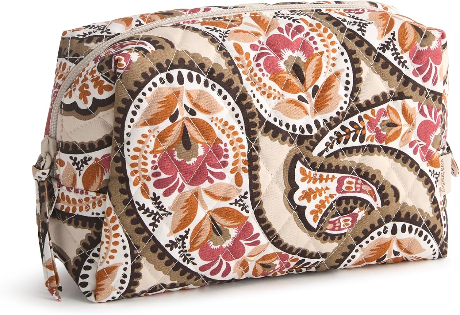 Vera Bradley Women's Cotton Nfl Medium Cosmetic Makeup Organizer Bag (Multiple Teams Available), Dallascowboysonblue/Graybandana, One Size