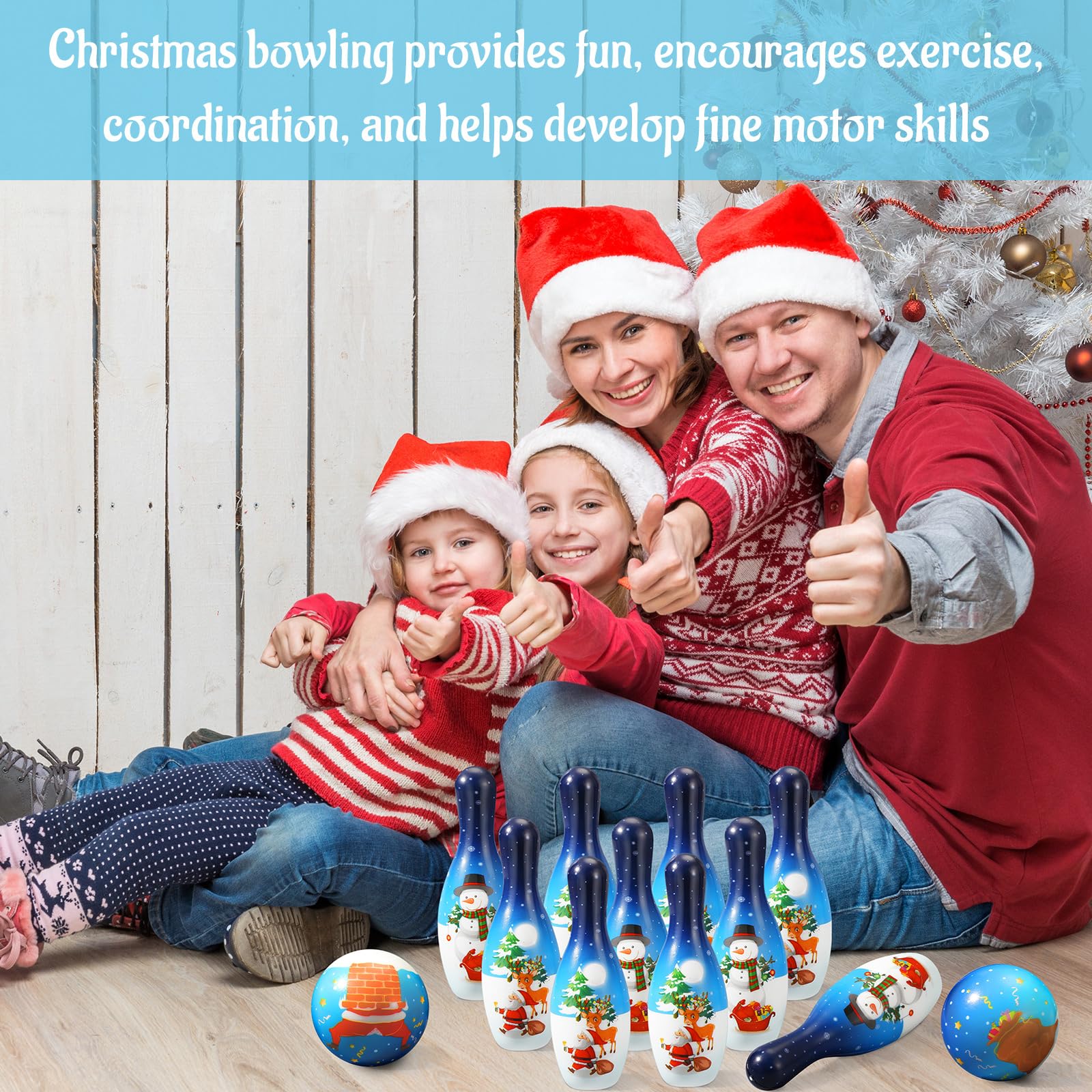 Amazon | Libima 12個 クリスマス 雪だるま キッズ ボーリングセット