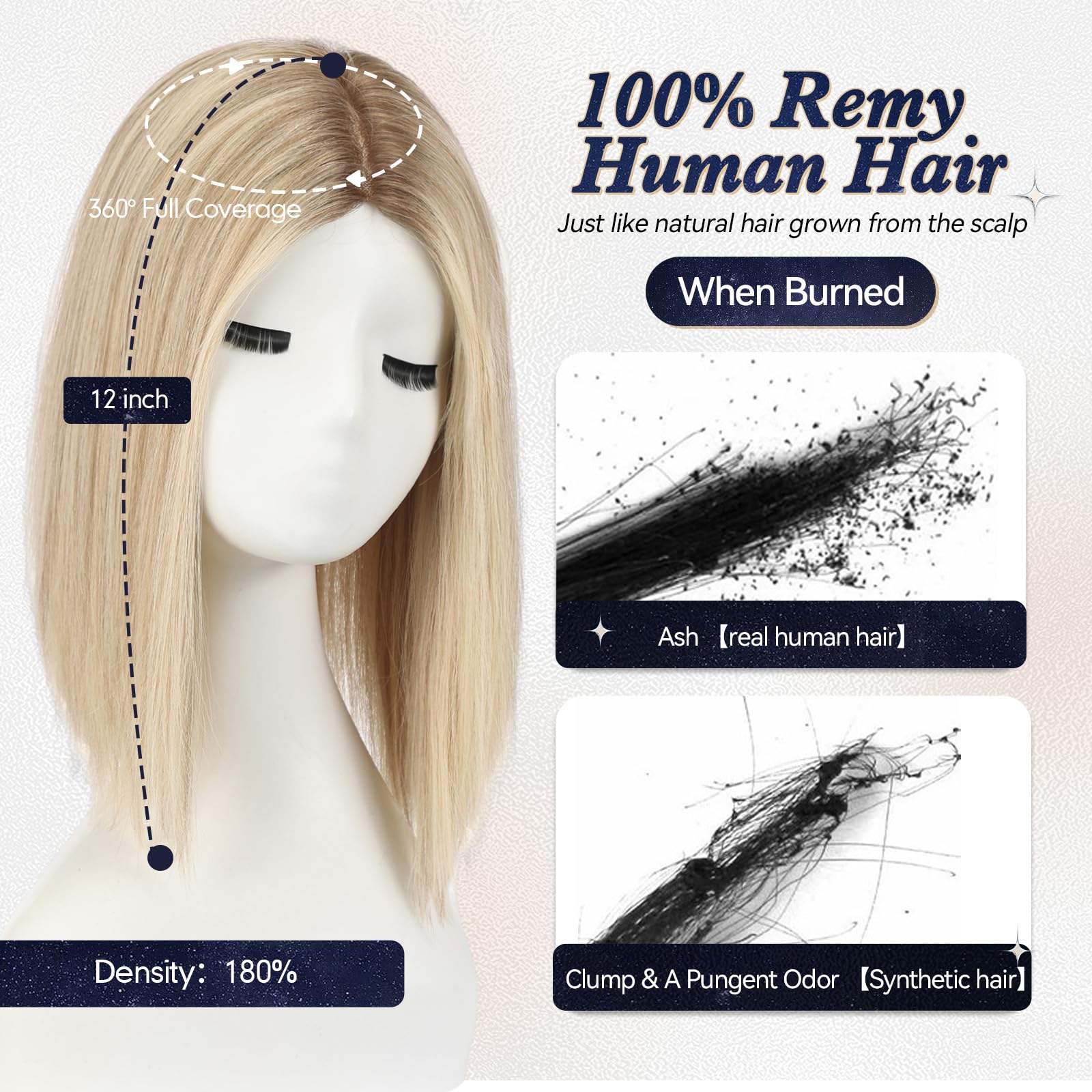Amazon.com : starluck Human Hair Topper 7