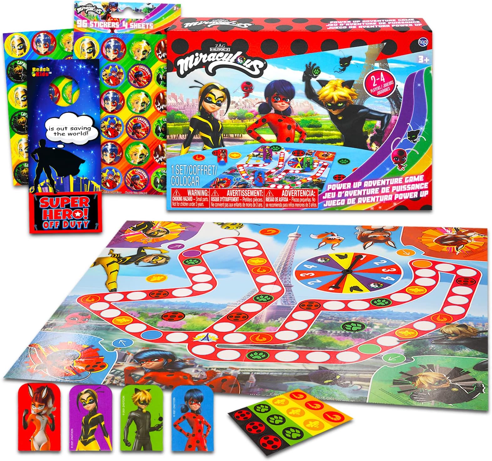 Ladybug Power Up Game for Kids - Miraculous Ladybug Bundle with Power Up Adventure Game Plus Miraculous Ladybug Stickers (Miraculous Ladybug Gifts)