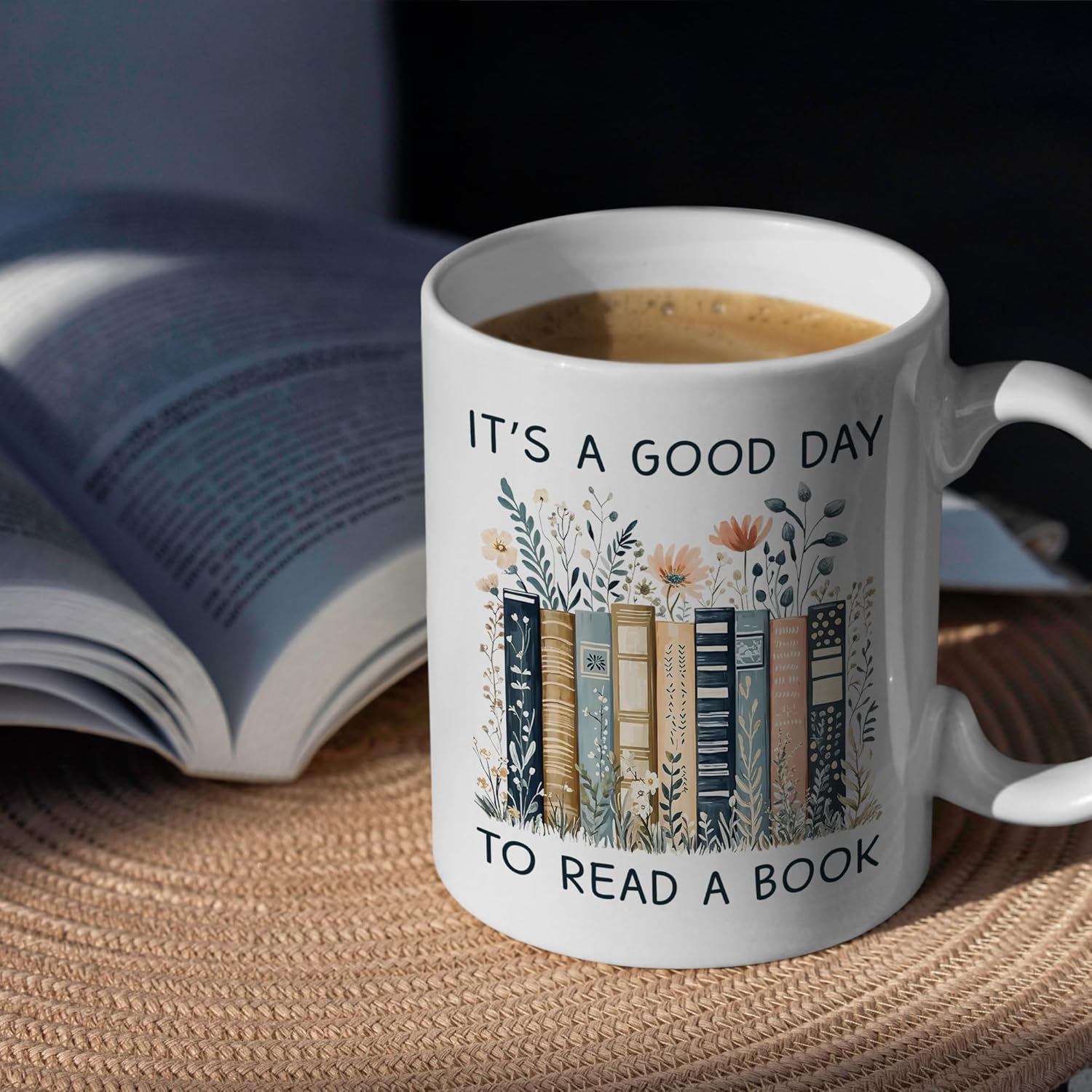Gifts For Book Lovers Women - It’s A Good Day To Read A Book Mug, Bookish Coffee Mug with Stacked Novel Design, Bookworm Mugs for Readers, Birthday Gifts for Books Lovers Women - Image 5