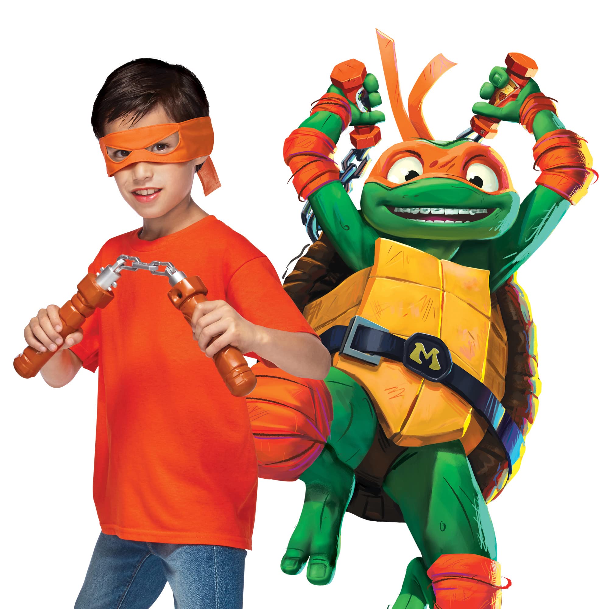 GIOCHI PREZIOSI – TARTARUGHE NINJA 2023 CAOS MUTANTE – SET ROLE PLAY – MASCHERA E ARMI DA COMBATTIMENTO DELLA TARTARUGA MICHELANGELO – STELLA NINJA INCLUSA – BAMBINI E BAMBINE A PARTIRE DAI 4 ANNI