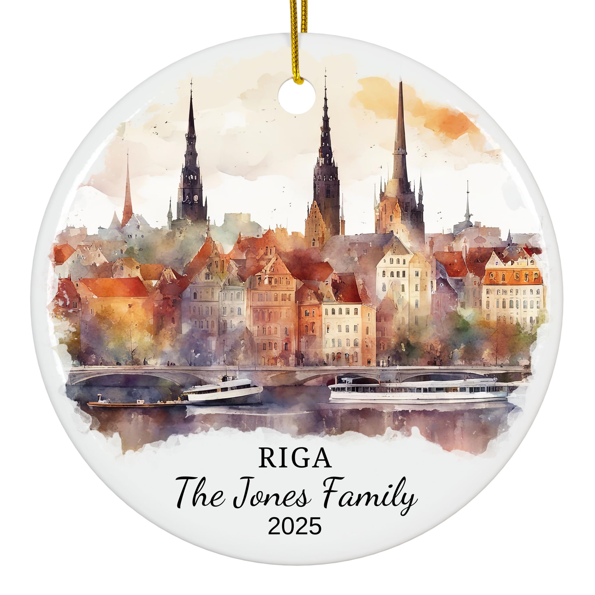Personalized Riga Christmas Ornament, Riga Travel Souvenir Ornament, Personalized Riga Christmas Ornament, Latvia Keepsake