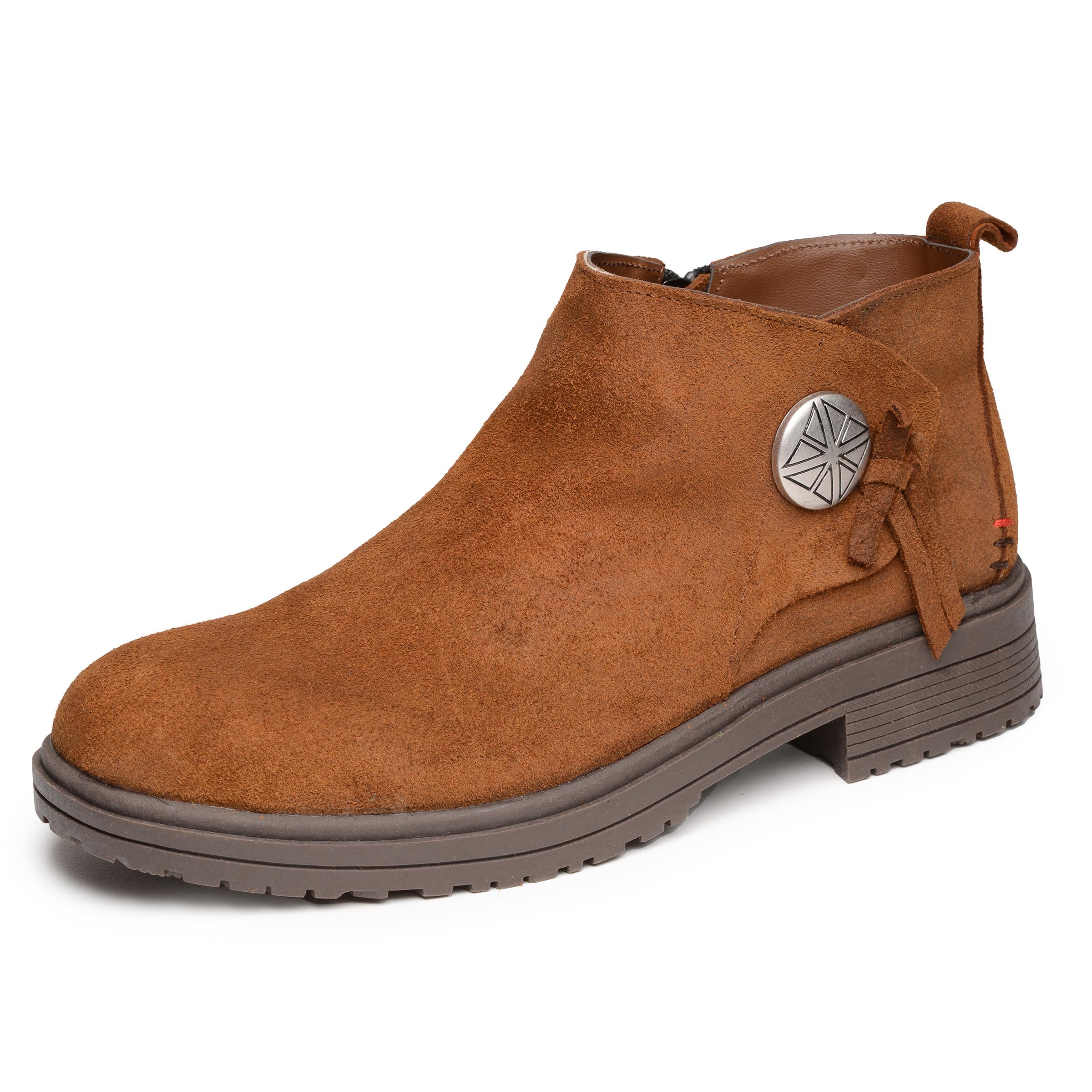 Minnetonka Joyelle – Ankle Booties for Women with Anishinaabe Designed Lug Sole and Cushioned Footbed