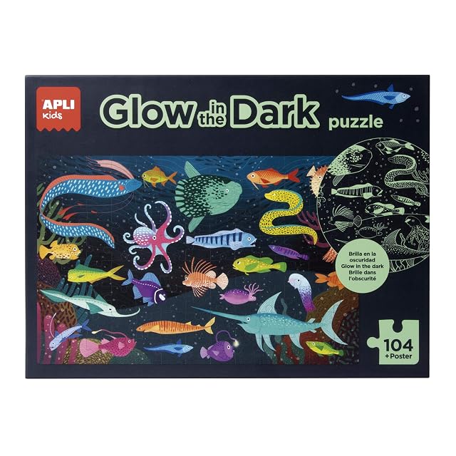 Foto 2 de 5 de APLI Kids 18455-Puzle Fluorescente Océano, 104 Piezas