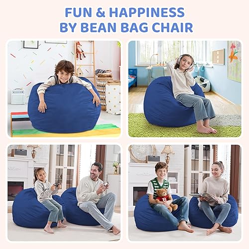 Miniatura 292 de Puf de 5 pies, puf grande con relleno de espuma viscoelástica, sofá puff esponjoso con funda de terciopelo holandés, puf redondo para sala de estar,