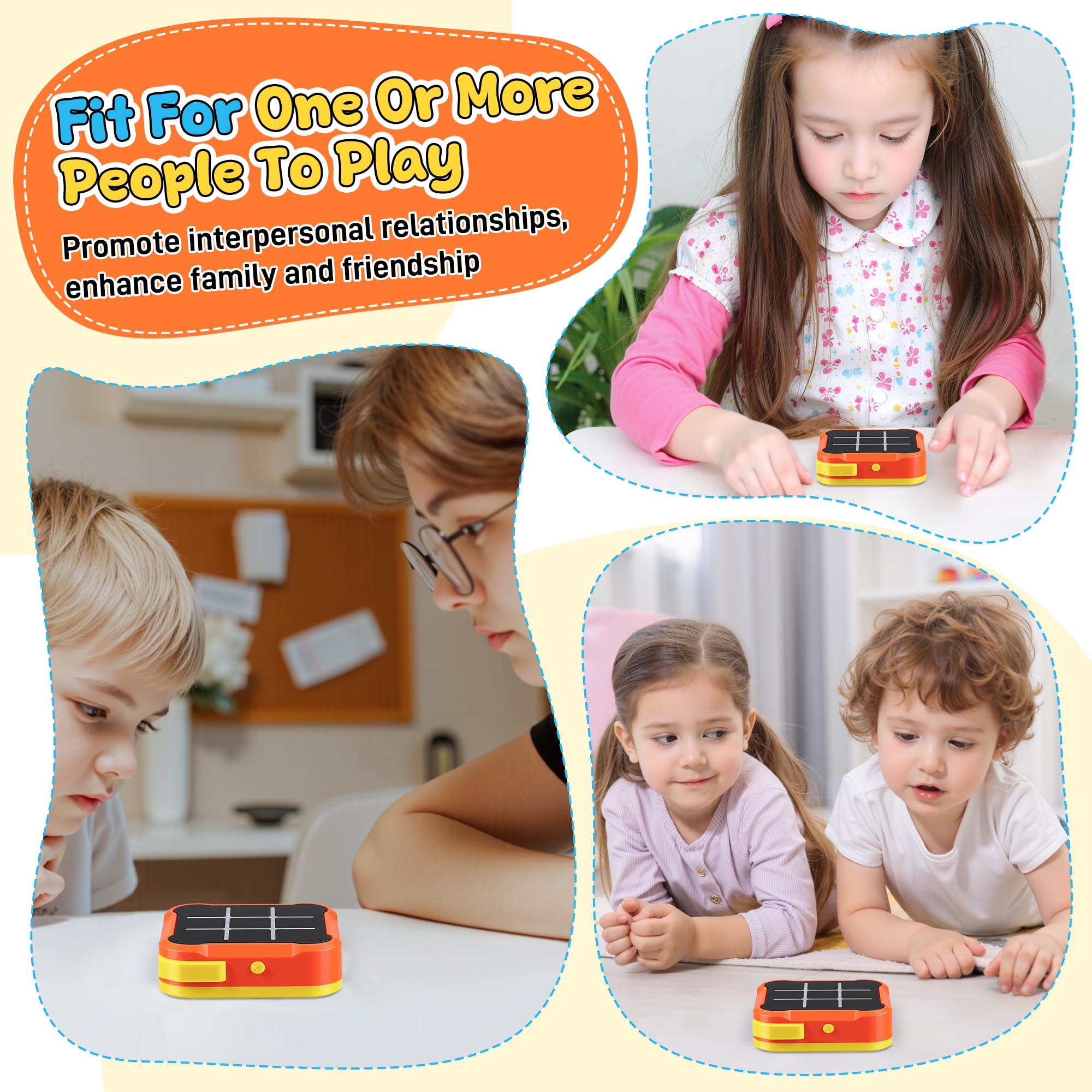 Elettronico Tic Tac Toe Bolt Gioco 4-in-1, Console Giochi Tris Elettronico Silenziosa, Giochi Portatili da Viaggio, Gioco di Reazione e Logica per Adulti, Ricaricabile (1-4 Giocatori), Arancione