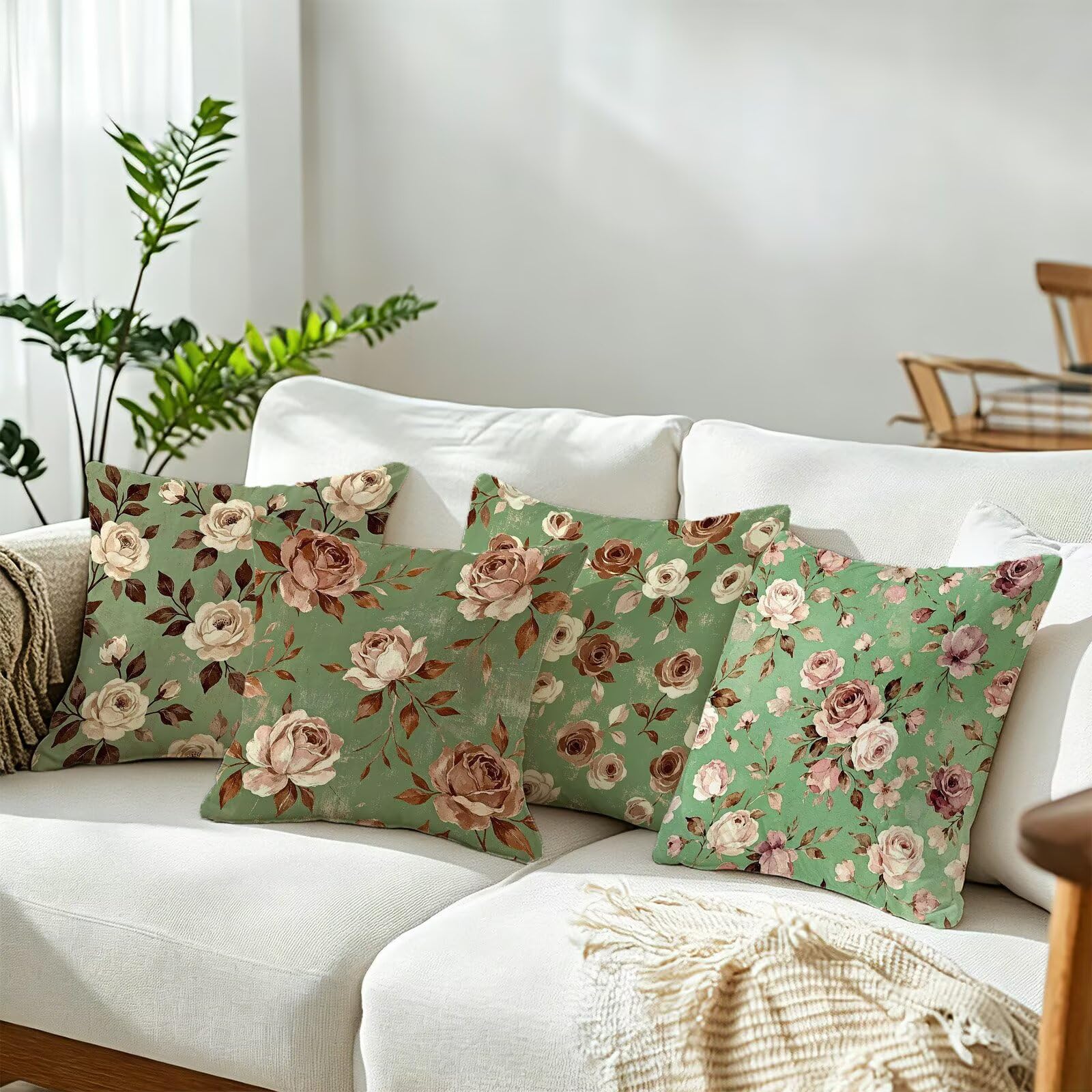 Cod-216 poszewka na poduszkę, kolor musztardowy, 45 x 45, zestaw 4 sztuk | Lniana poduszka outdoorowa dwustronna poduszka dekoracyjna z niewidocznym zamkiem błyskawicznym do sypialni sofa ogród