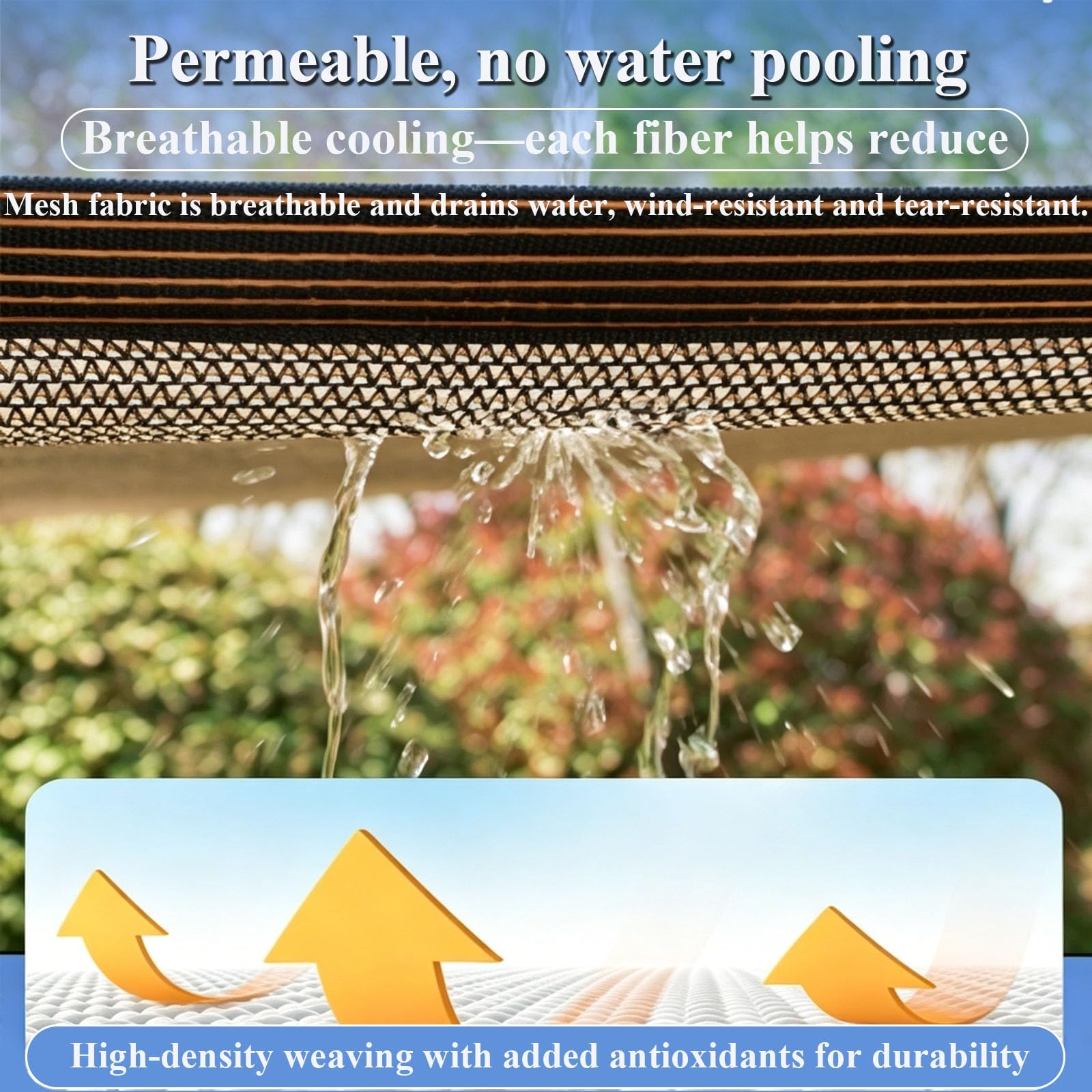 Telo Ombreggiante Marrone 95% Per Giardino Con Occhielli, Rete Parasole Resistente E Traspirante Per Patio, Balcone Ed Eventi All’aperto(12x12ft)